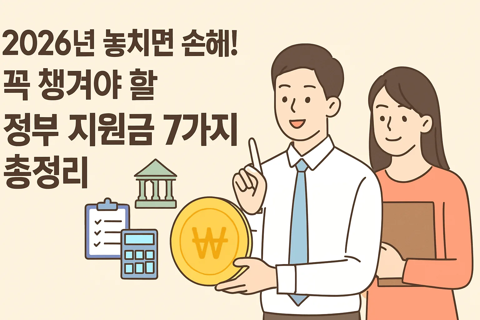 2026년 놓치면 손해! 정부 지원금 7가지 총정리