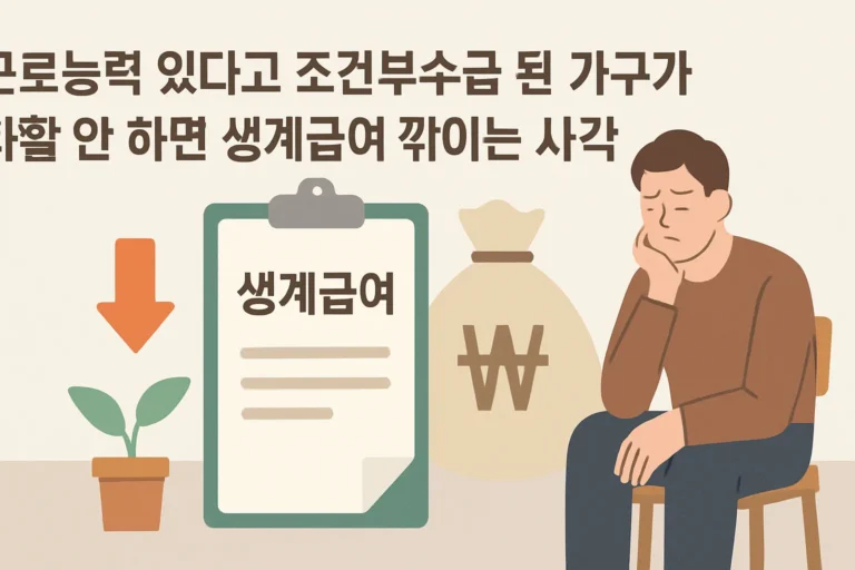 조건부수급 자활 안 하면 생계급여 깎이는 사각지대