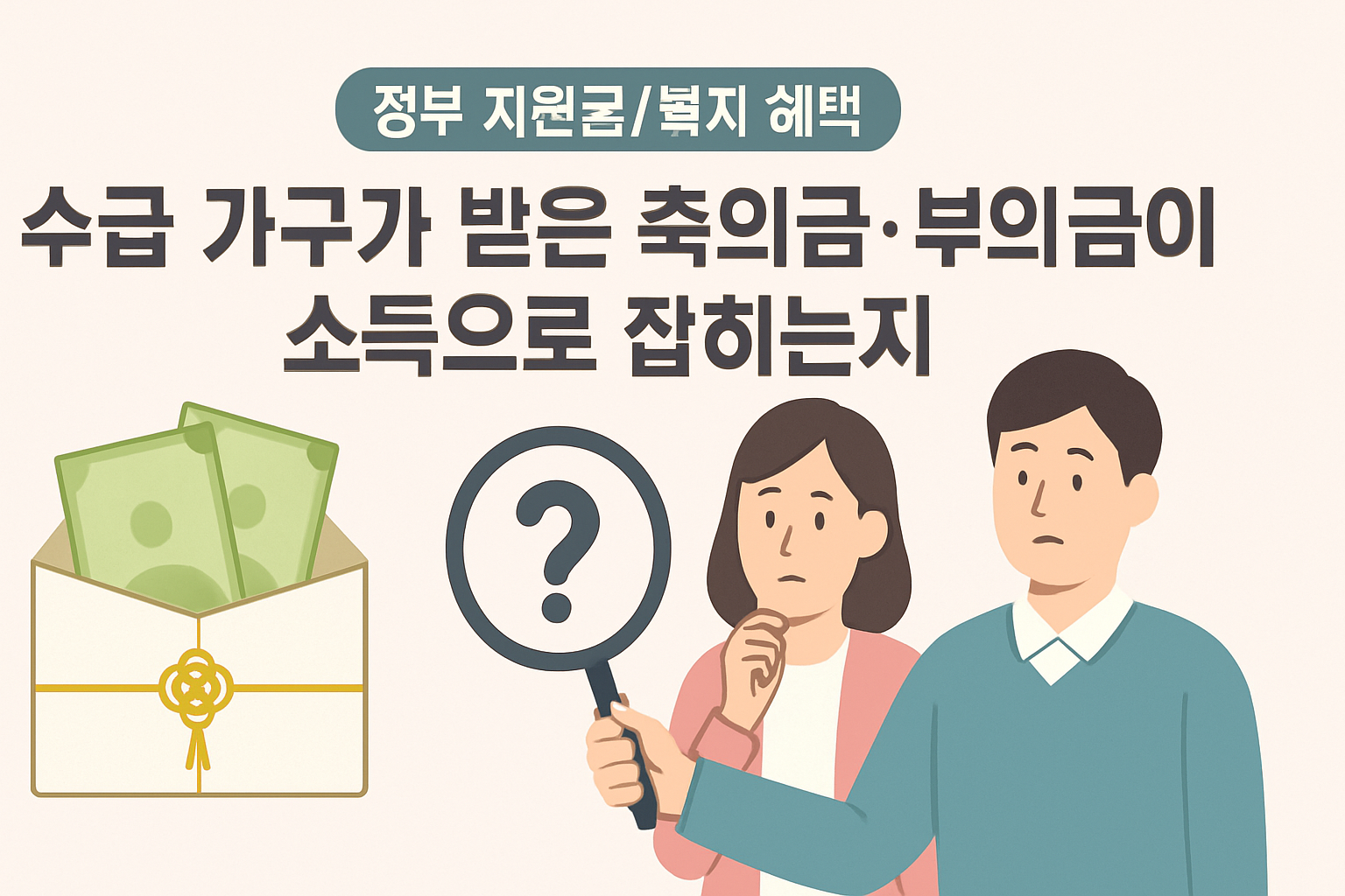 수급 가구 축의금·부의금 소득으로 잡히나