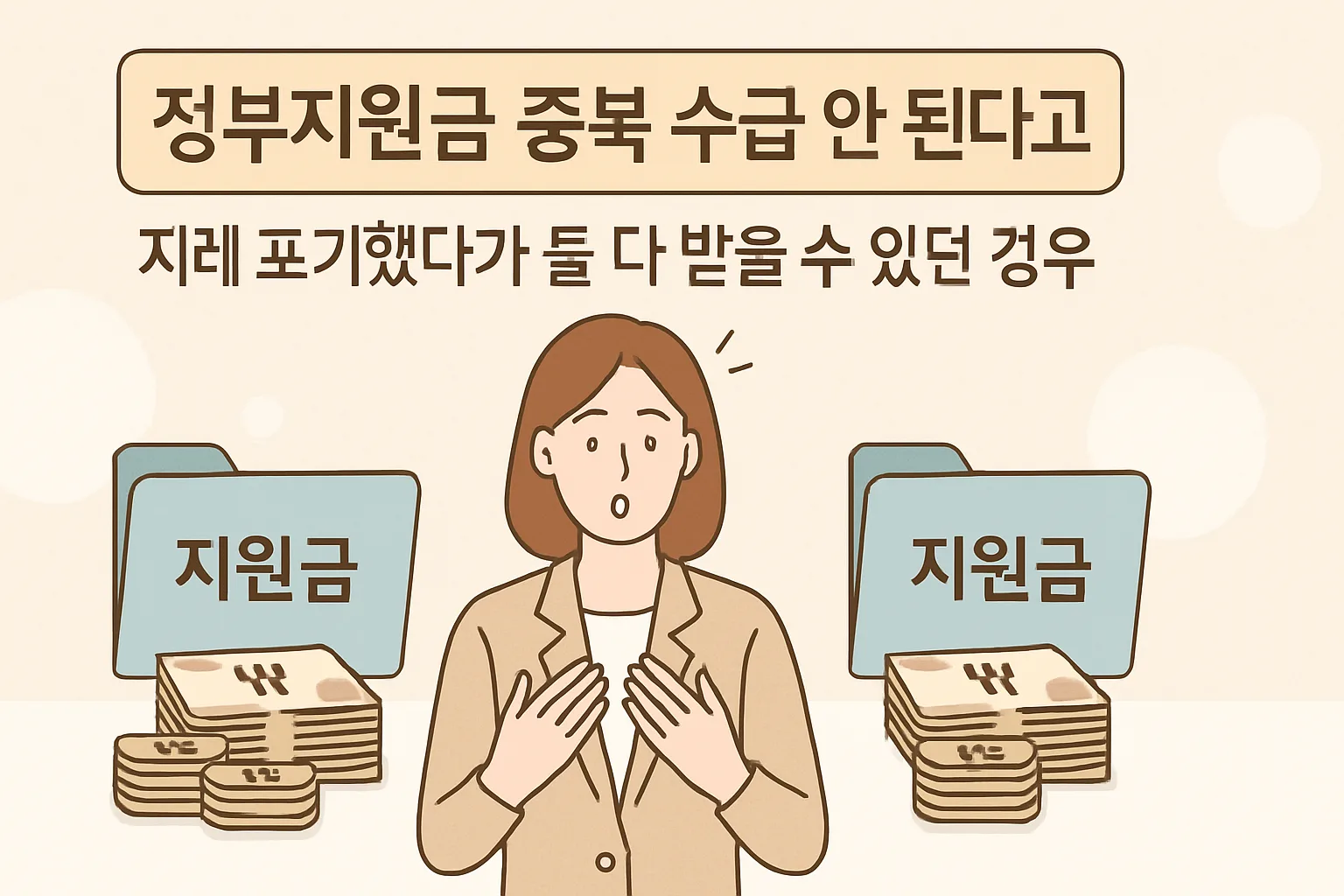 정부지원금 중복 수급, 지레 포기 마세요