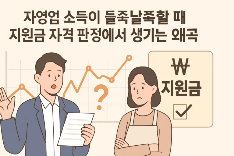 자영업 소득 들쭉날쭉, 지원금 자격 왜곡 총정리