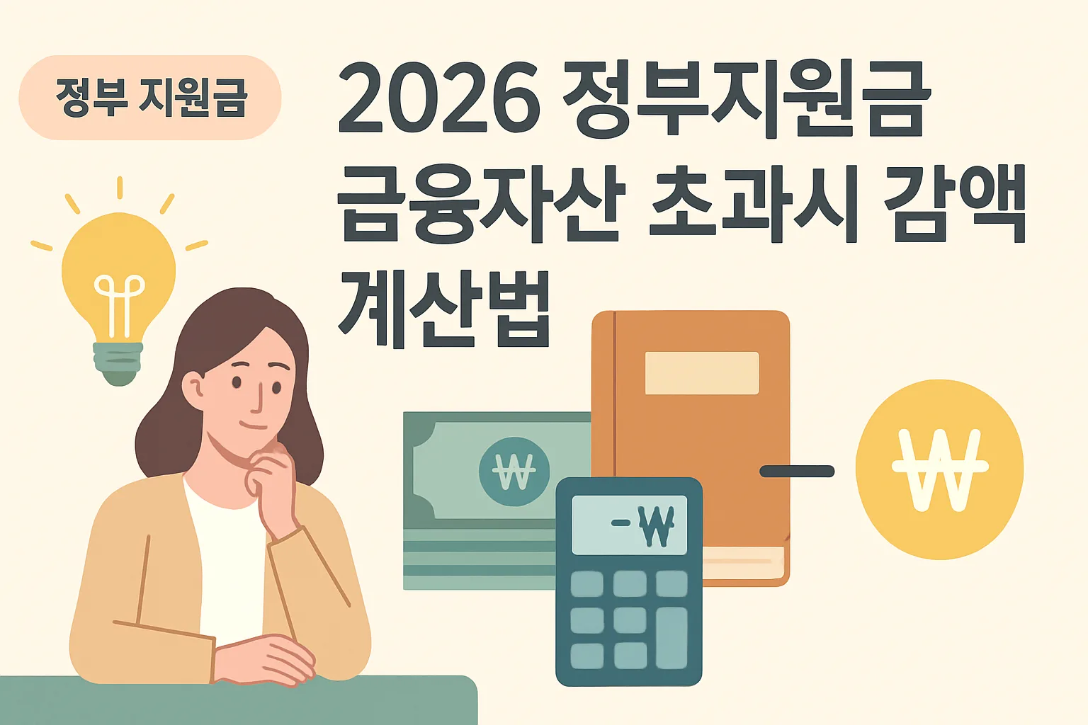 2026 정부지원금 금융자산 초과시 감액 계산법 총정리
