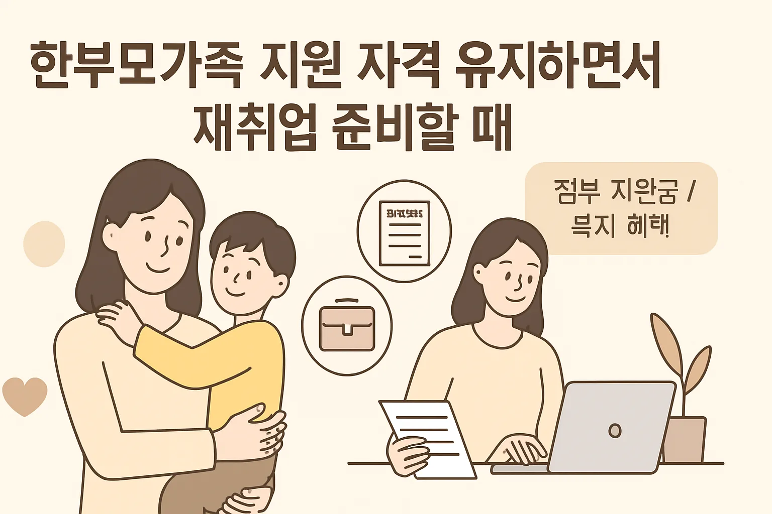 한부모가족 지원 자격 유지, 재취업 준비할 때 신고 총정리