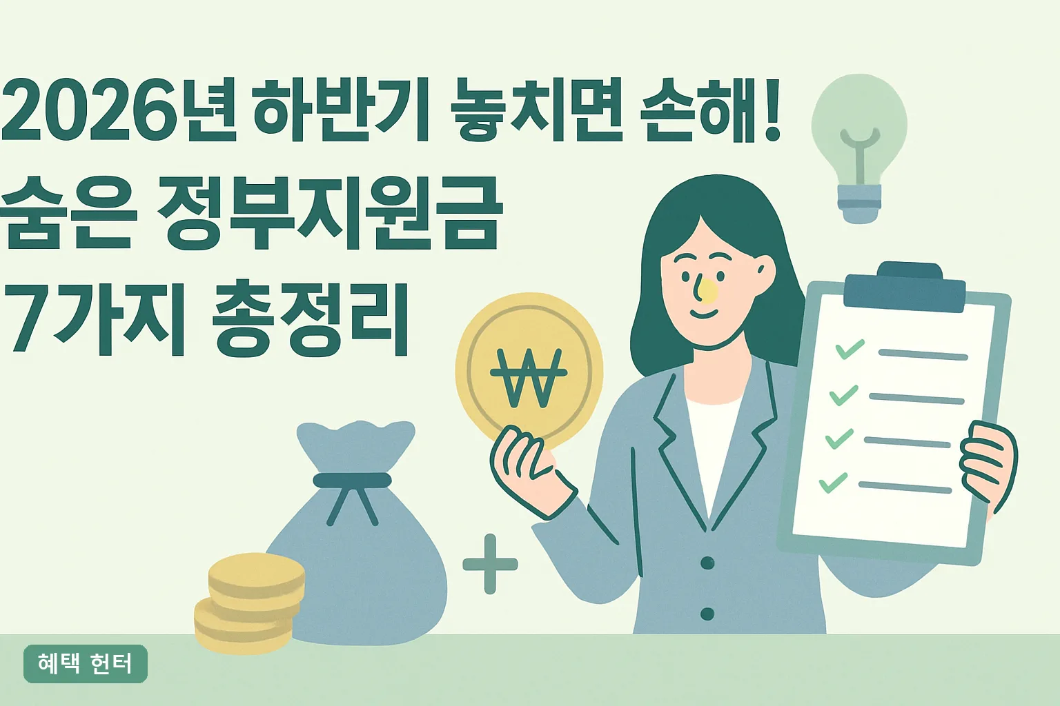 놓치면 손해! 2026 하반기 숨은 정부지원금 7가지