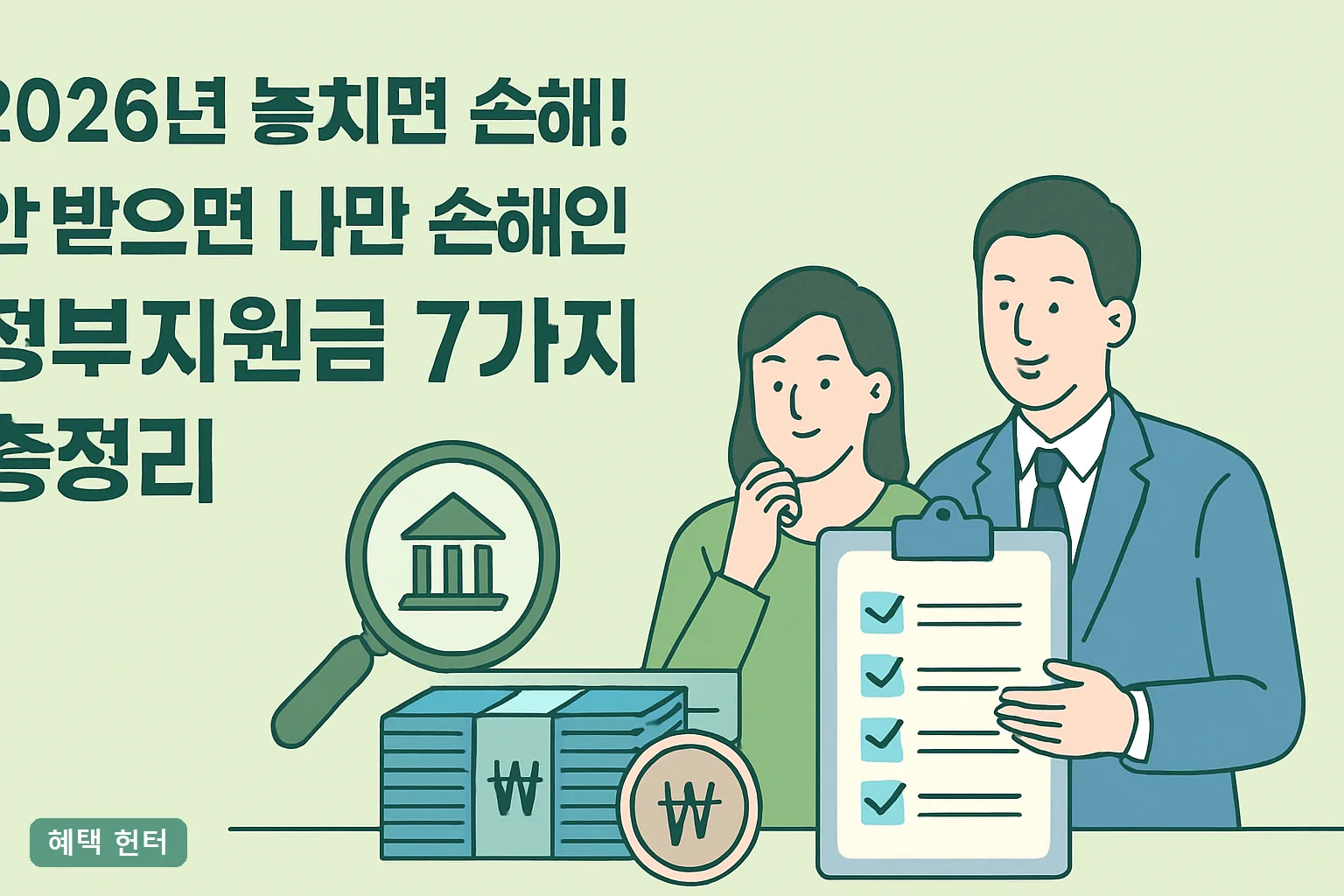 2026년 안 받으면 나만 손해! 정부지원금 7가지 총정리