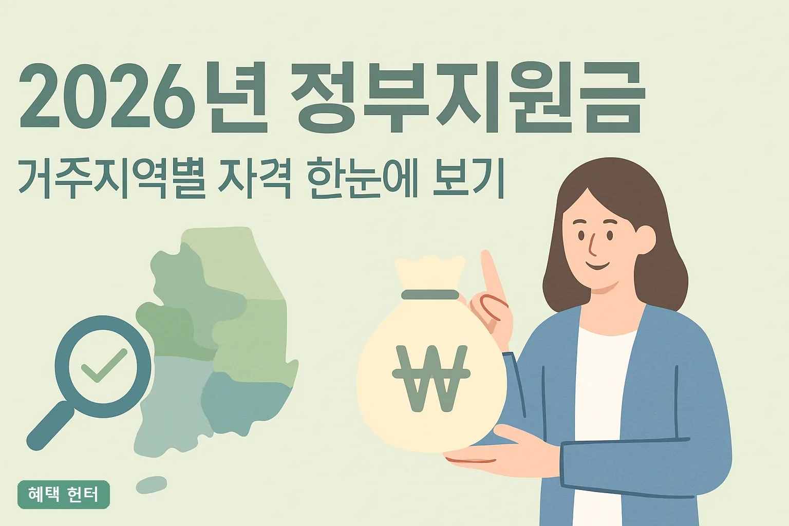 2026년 정부지원금 거주지역별 자격 한눈에 보기