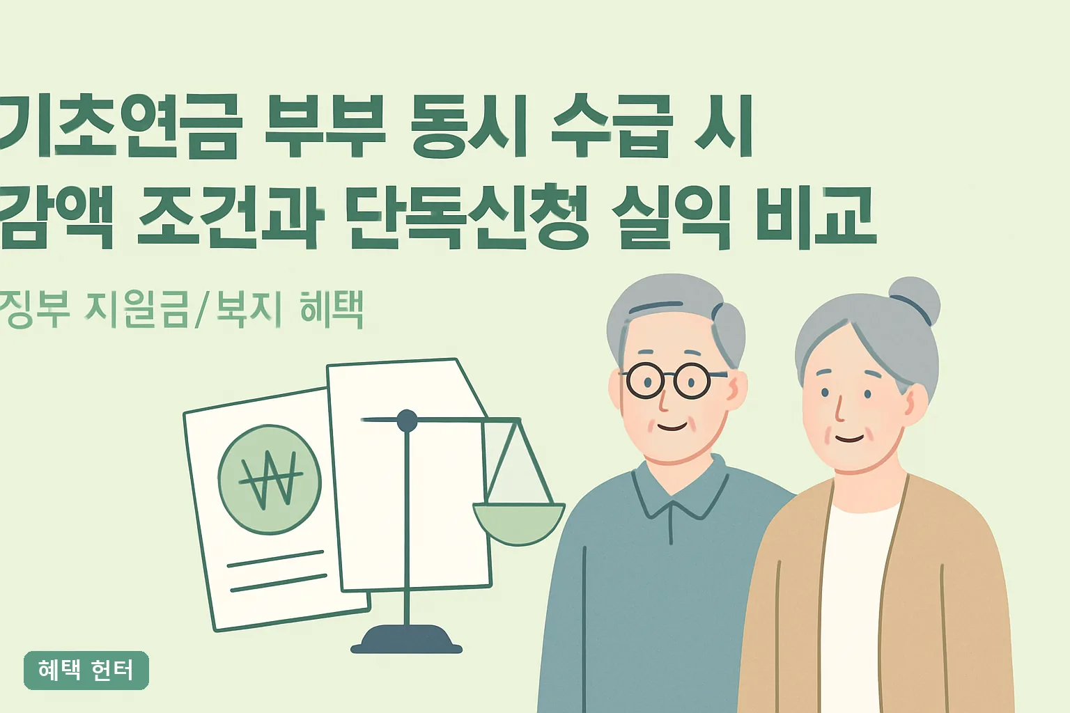 기초연금 부부 감액 20%, 단독신청 실익 비교