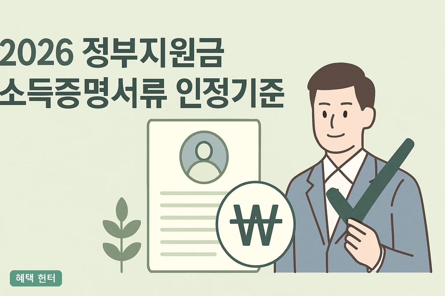 2026 정부지원금 소득증명서류 인정기준 총정리