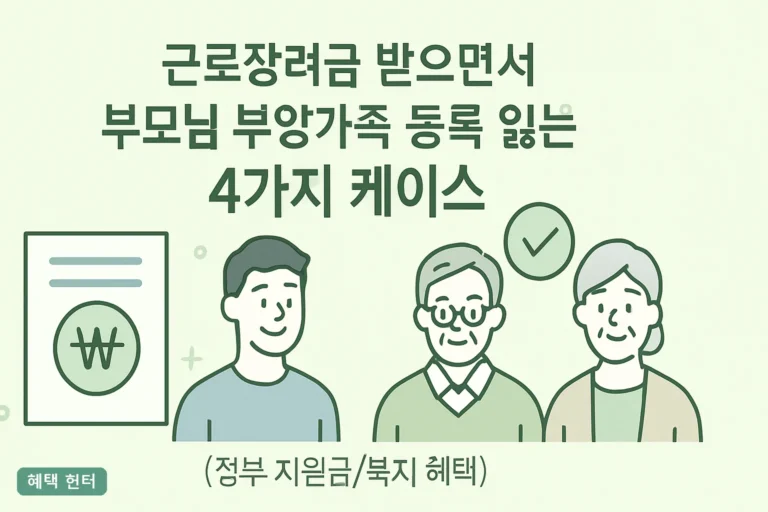 근로장려금 받으면서 부모님 부양가족등록 잃는 4가지 케이스
