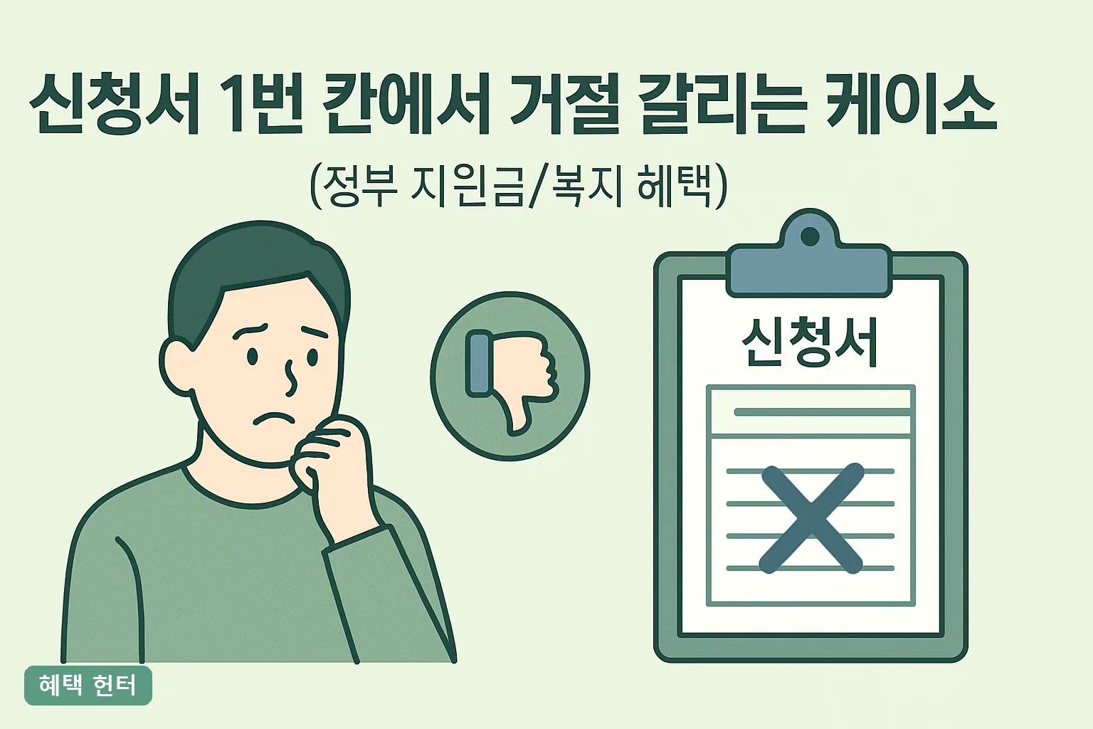 신청서 1번 칸에서 거절 갈리는 케이스 본 후기
