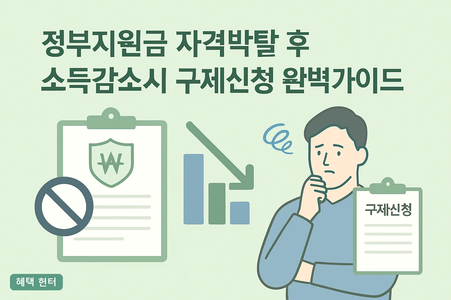 정부지원금 자격박탈 후 소득감소시 구제신청 완벽가이드