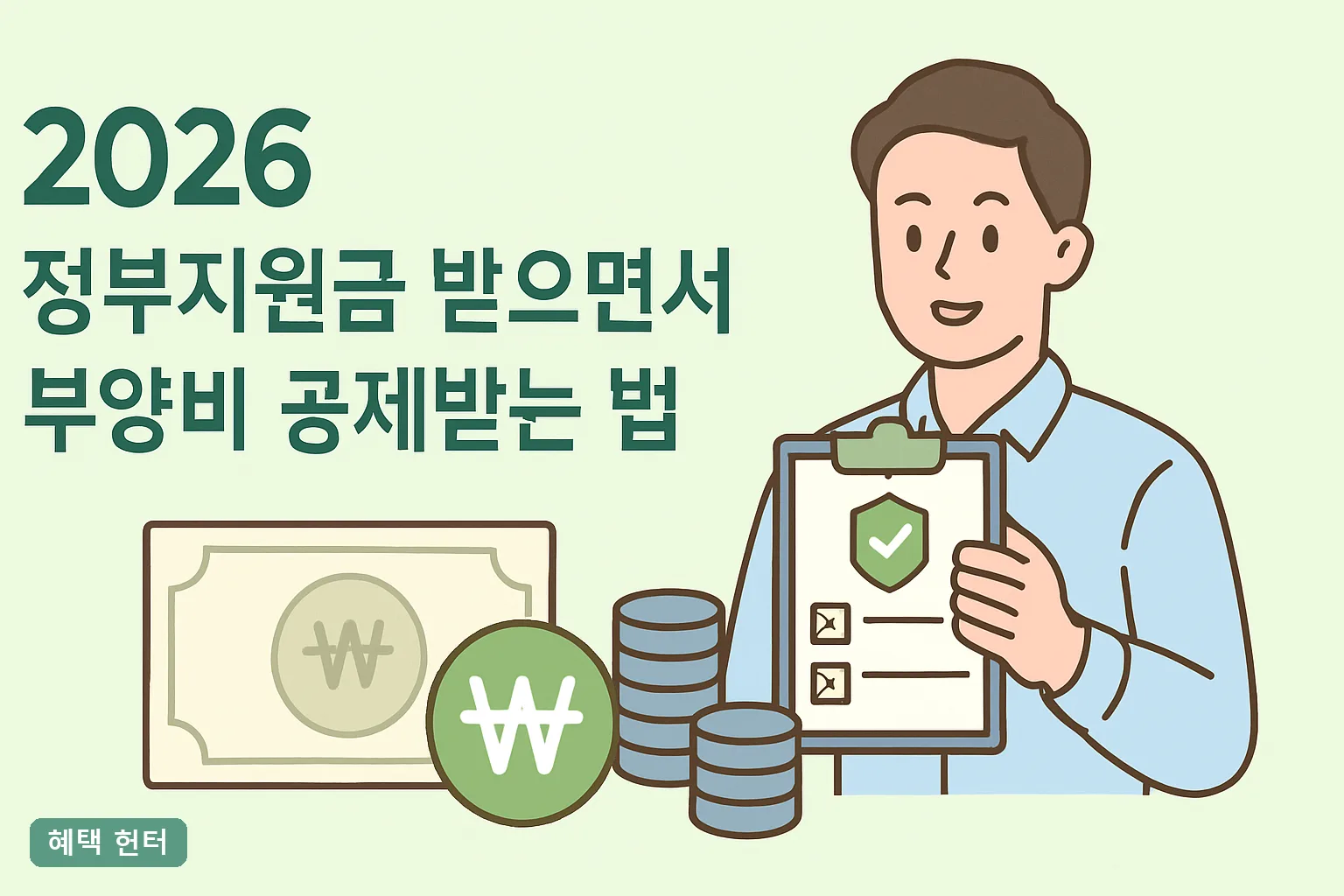 2026 정부지원금 받으면서 부양비 공제받는 법