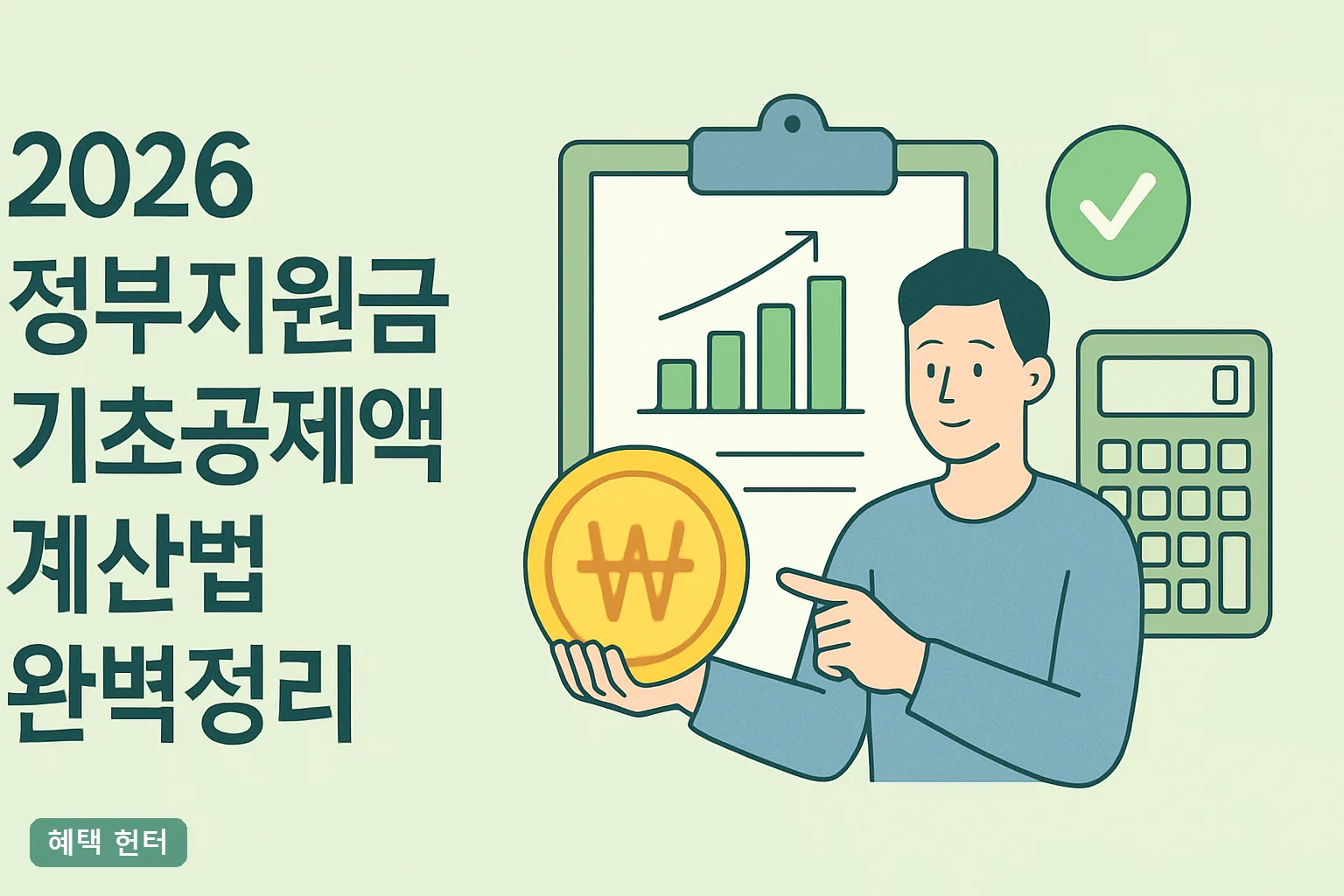 2026 정부지원금 기초공제액 계산법 완벽정리