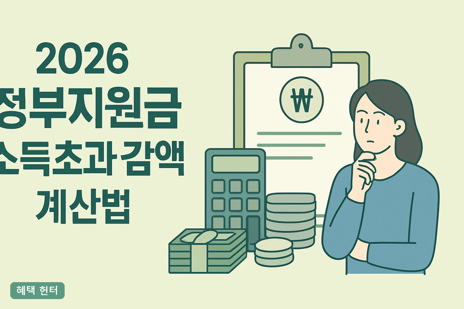 2026 정부지원금 소득초과 감액 계산법 3단계