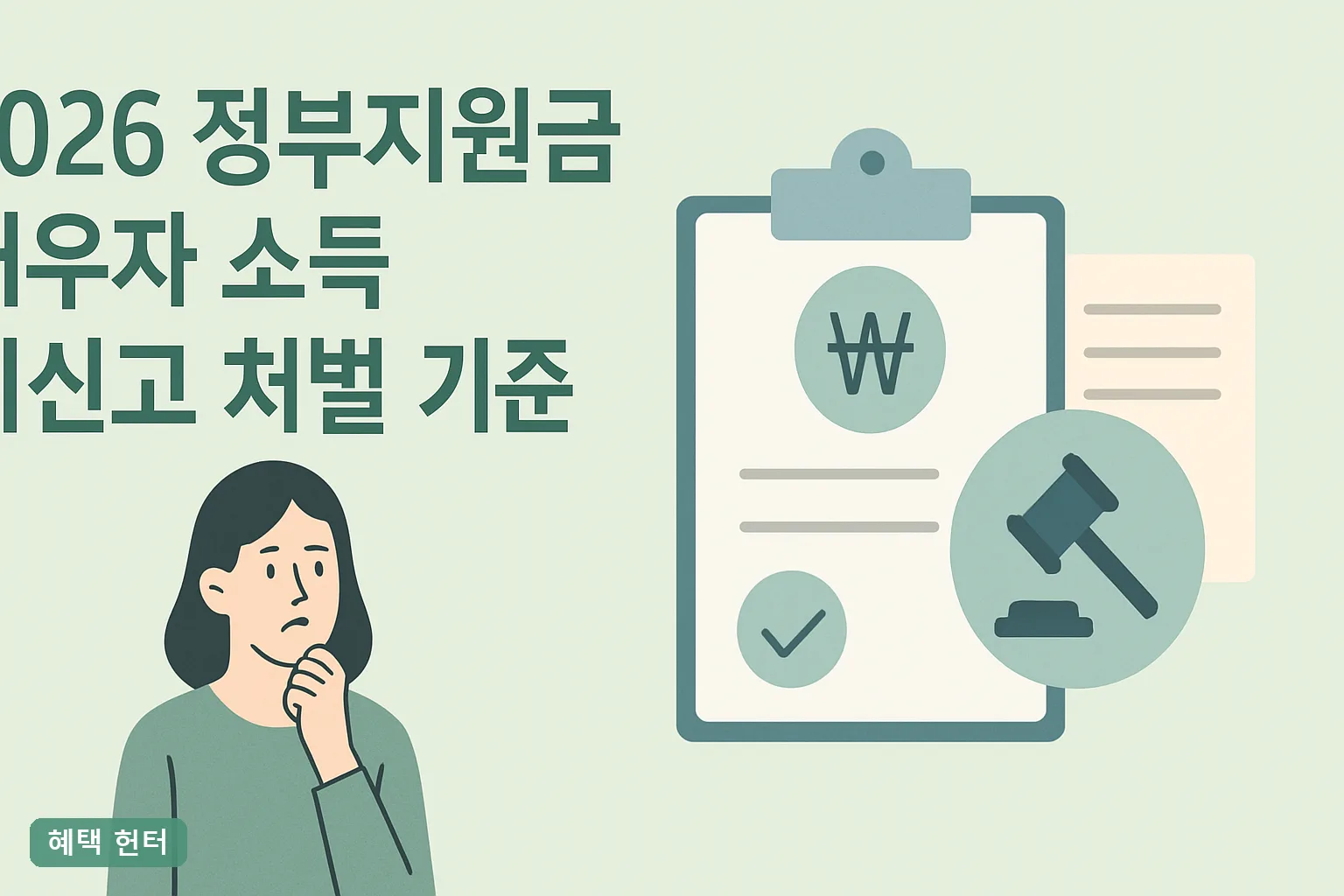 2026 정부지원금 배우자 소득 미신고 처벌 기준·환수액