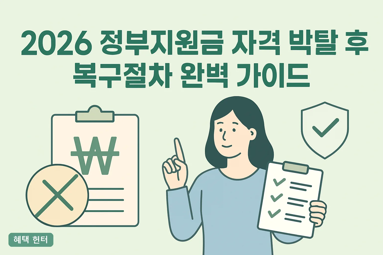 2026 정부지원금 자격 박탈 후 복구절차 완벽 가이드｜이의신청 90일·서류 총정리
