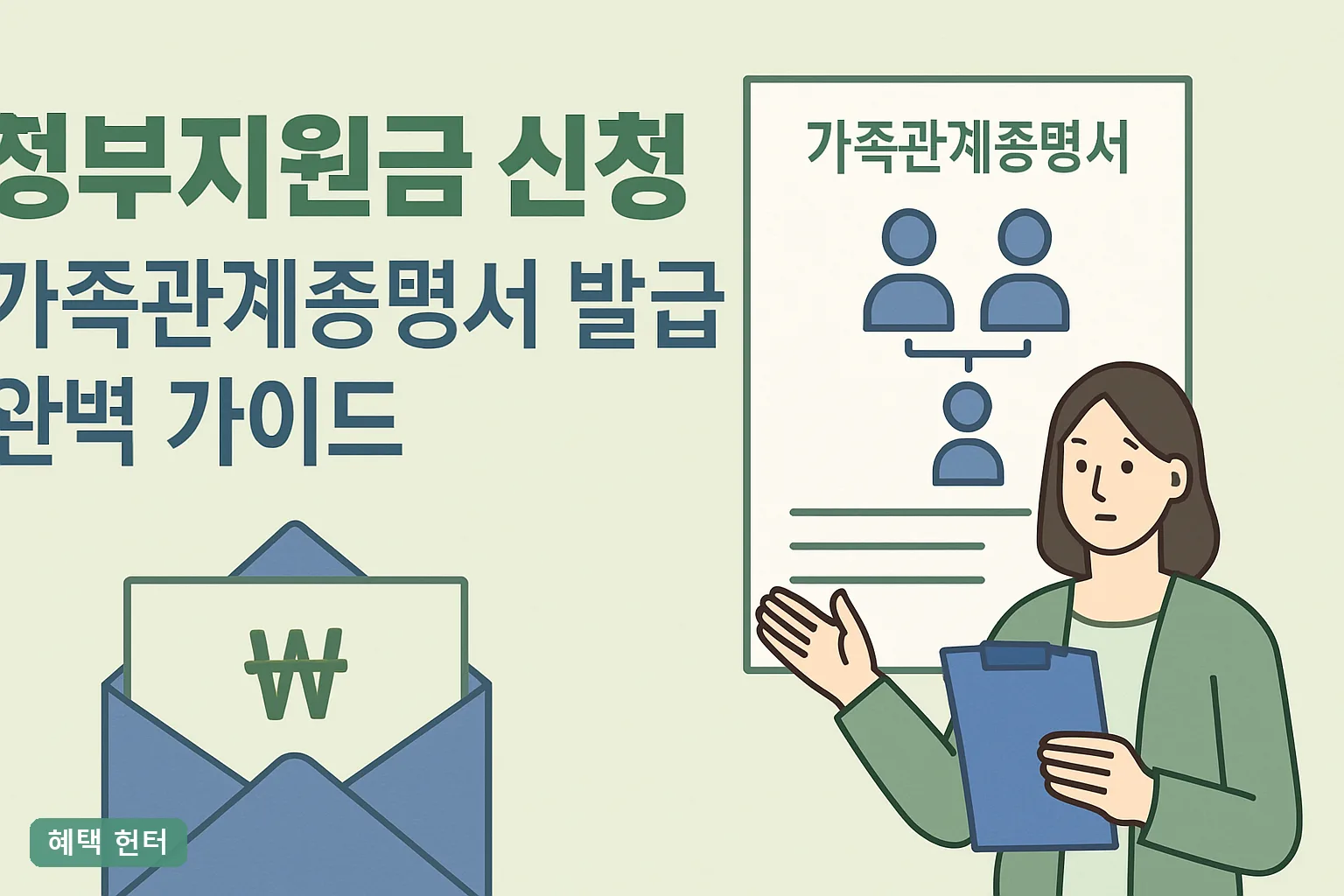 정부지원금 신청 가족관계증명서 발급 완벽 가이드｜2026 수수료·상세증명서 3분 정리