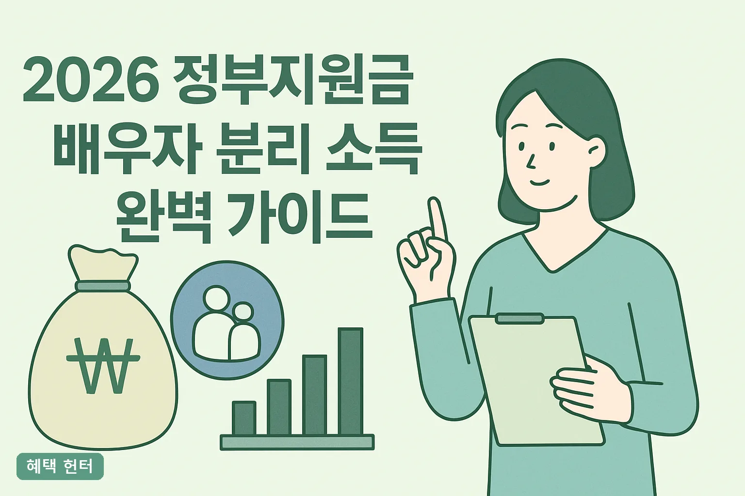 2026 정부지원금 배우자 분리 소득기준 완벽 가이드｜별거·해외체류 가구원 제외 요건 총정리