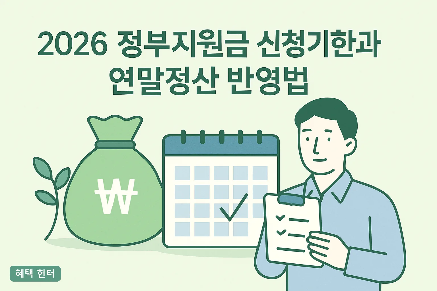 2026 정부지원금 신청기한과 연말정산 반영법 총정리｜근로장려금 5월 마감과 중복공제 제외 항목