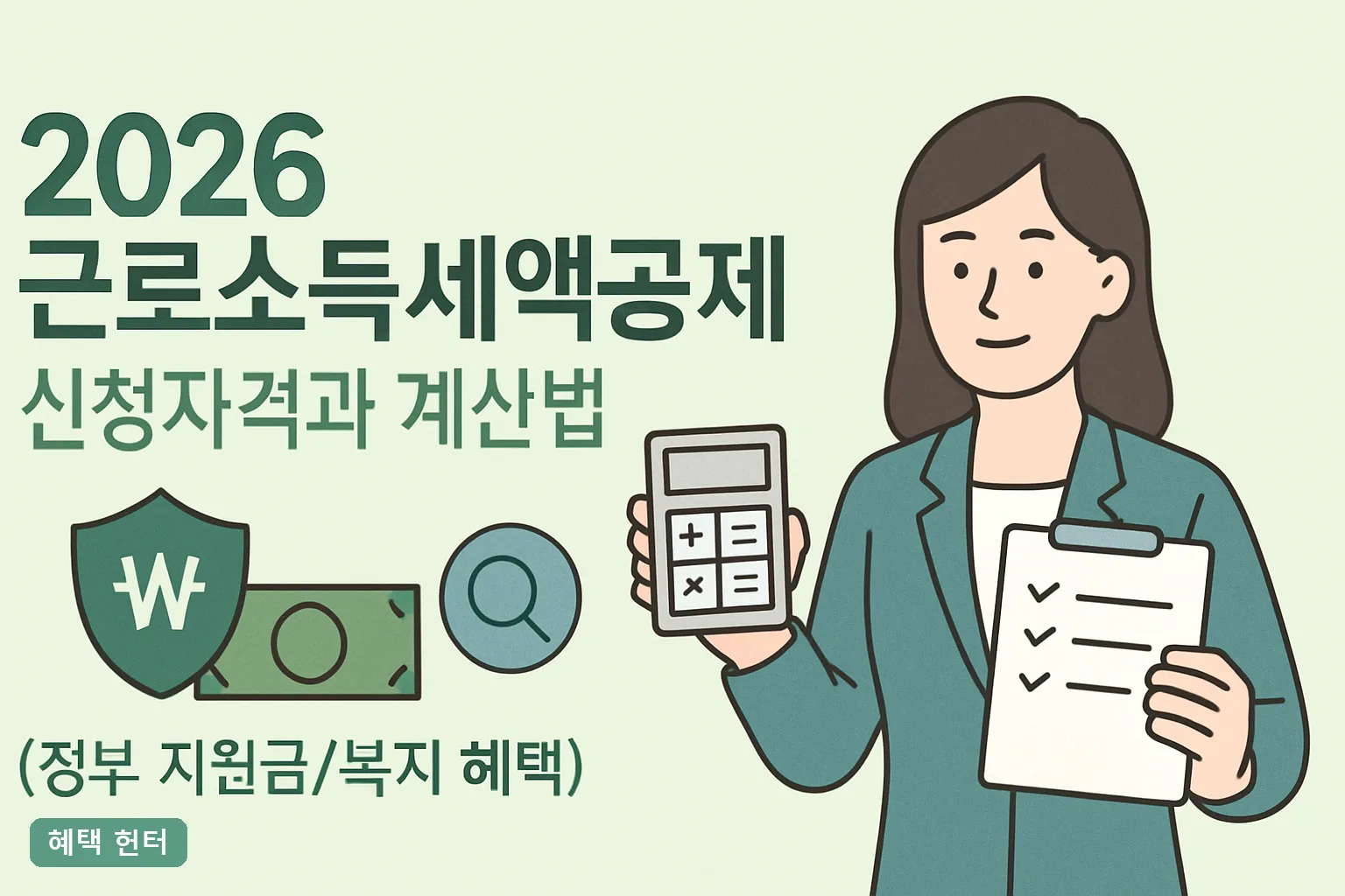 2026 근로소득세액공제 신청자격과 계산법｜총급여 구간별 공제한도표와 환급 계산 예시