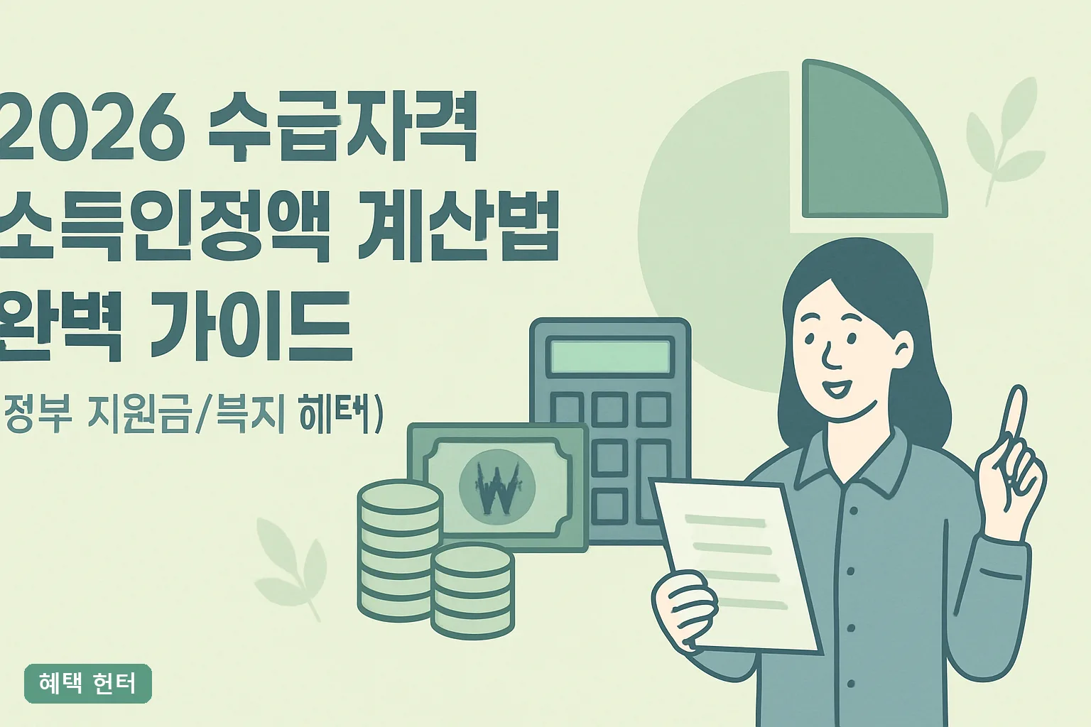 2026 수급자격 소득인정액 계산법 완벽 가이드｜3분 자가진단 공식과 급여별 기준표