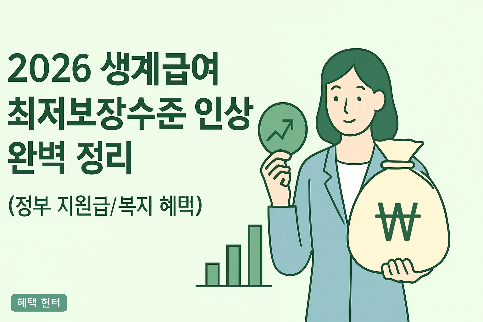 2026 생계급여 최저보장수준 인상 완벽 정리, 4인 가구 162만원과 신청 조건