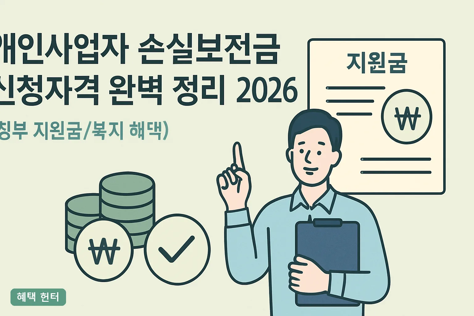 ** 개인사업자 손실보전금 신청자격 완벽 정리 2026, 종료된 지원금 대신 받는 대체 제도 5가지 **