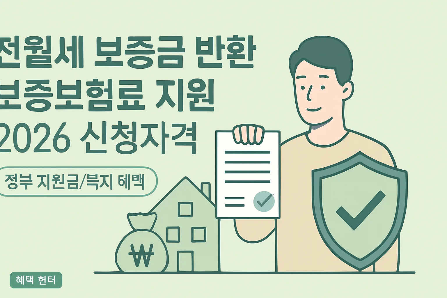 전월세 보증금 반환 보증보험료 지원 2026 신청자격 총정리｜소득 기준·최대 30만원 환급 신청방법