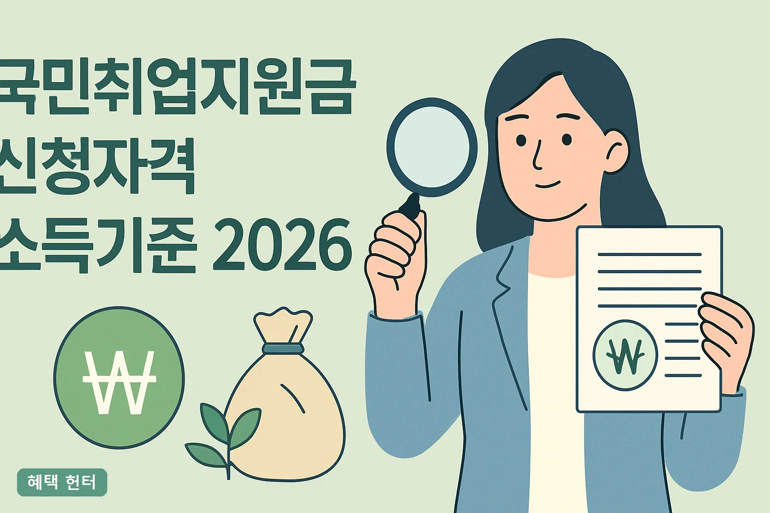 ** 국민취업지원금 신청자격 소득기준 2026 총정리, 1유형·2유형 차이와 탈락 사유 5가지 **