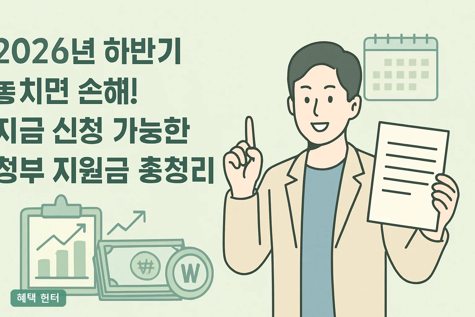 2026년 하반기 놓치면 손해! 지금 신청 가능한 정부 지원금 총정리